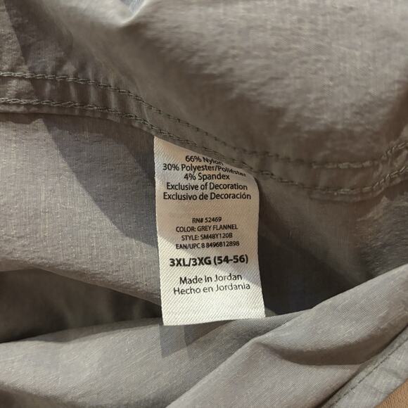 Swiss Tech Shirt Quick Dry Traveler Button Down Long Sleeve Gray Lightweight 3XL - Picture 7 of 8